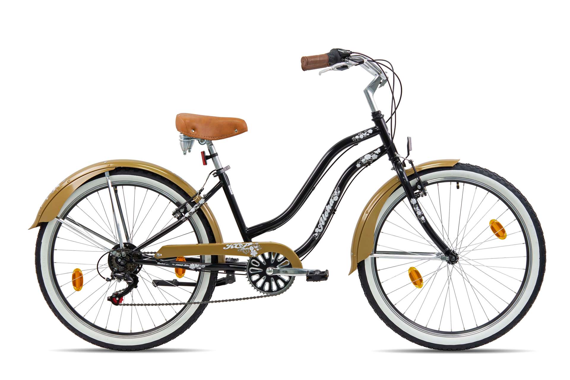 Дамски градски велосипед KCP Beach Cruiser Aloha 2.0 26'', черен/златист