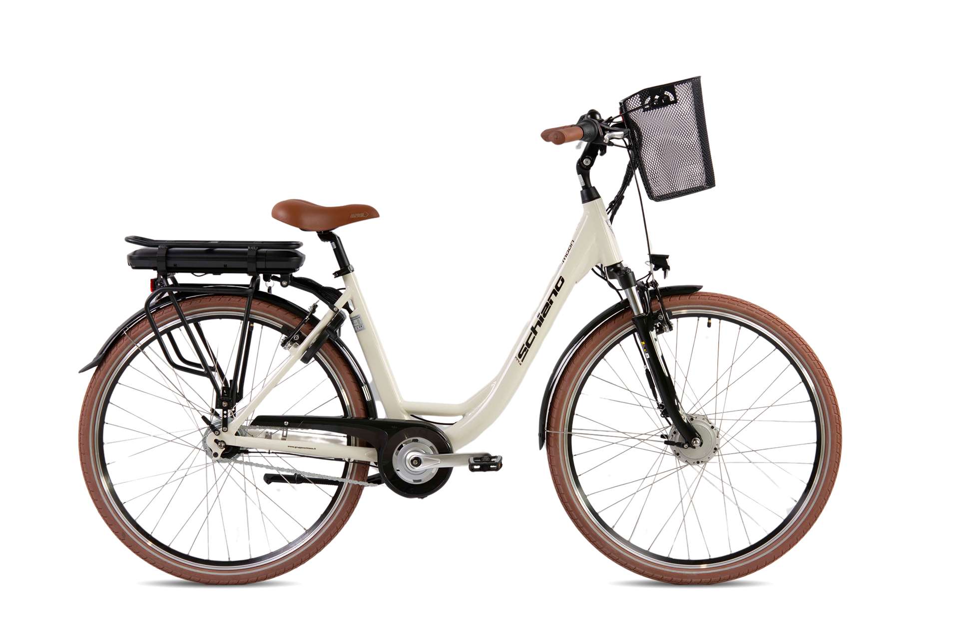 Електрически дамски градски велосипед Schiano E-Moon 28'' 468Wh бежов