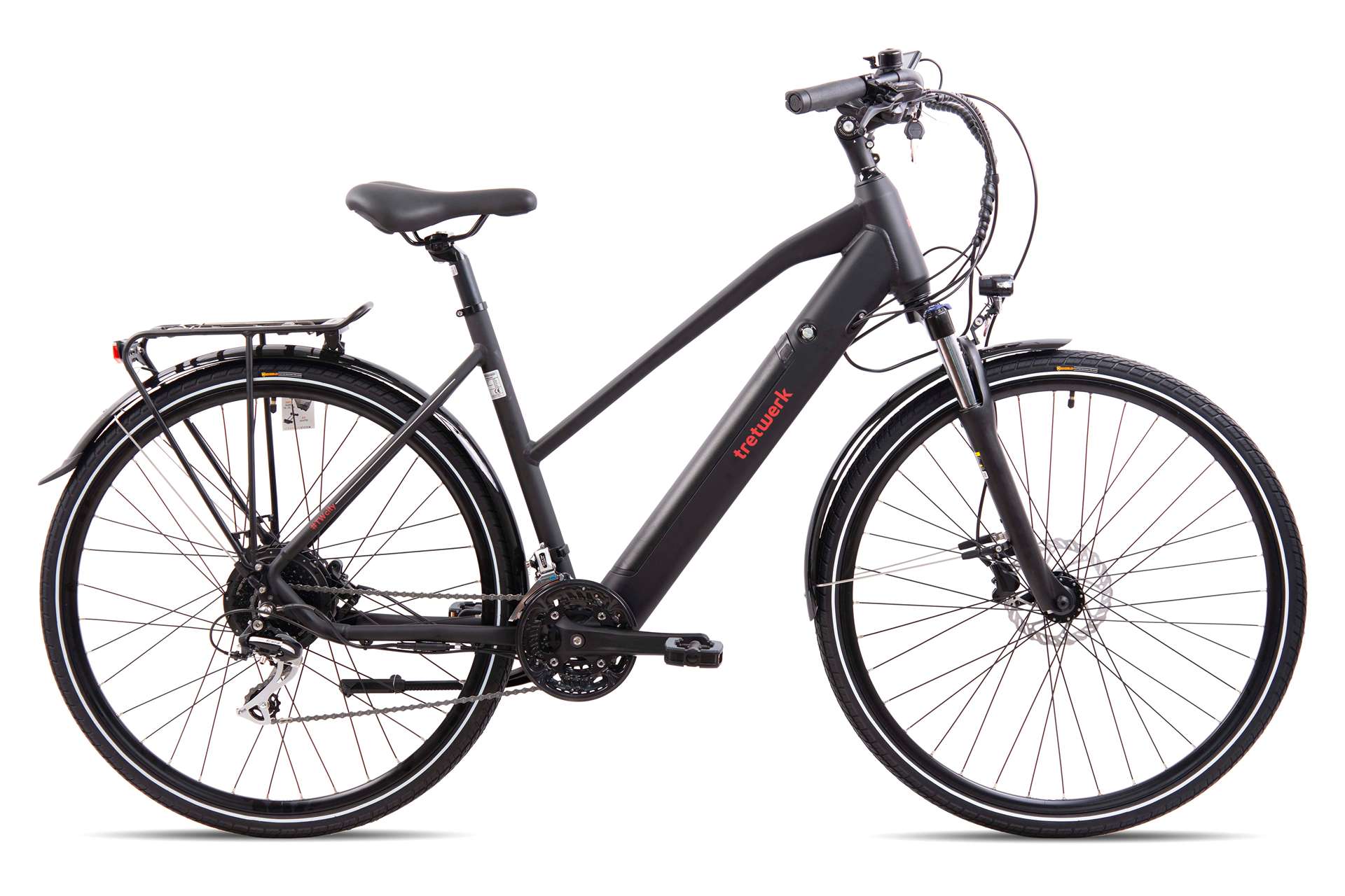 Електрически дамски трекинг велосипед Tretwerk Seville 5.0 28'' 417.6Wh черен