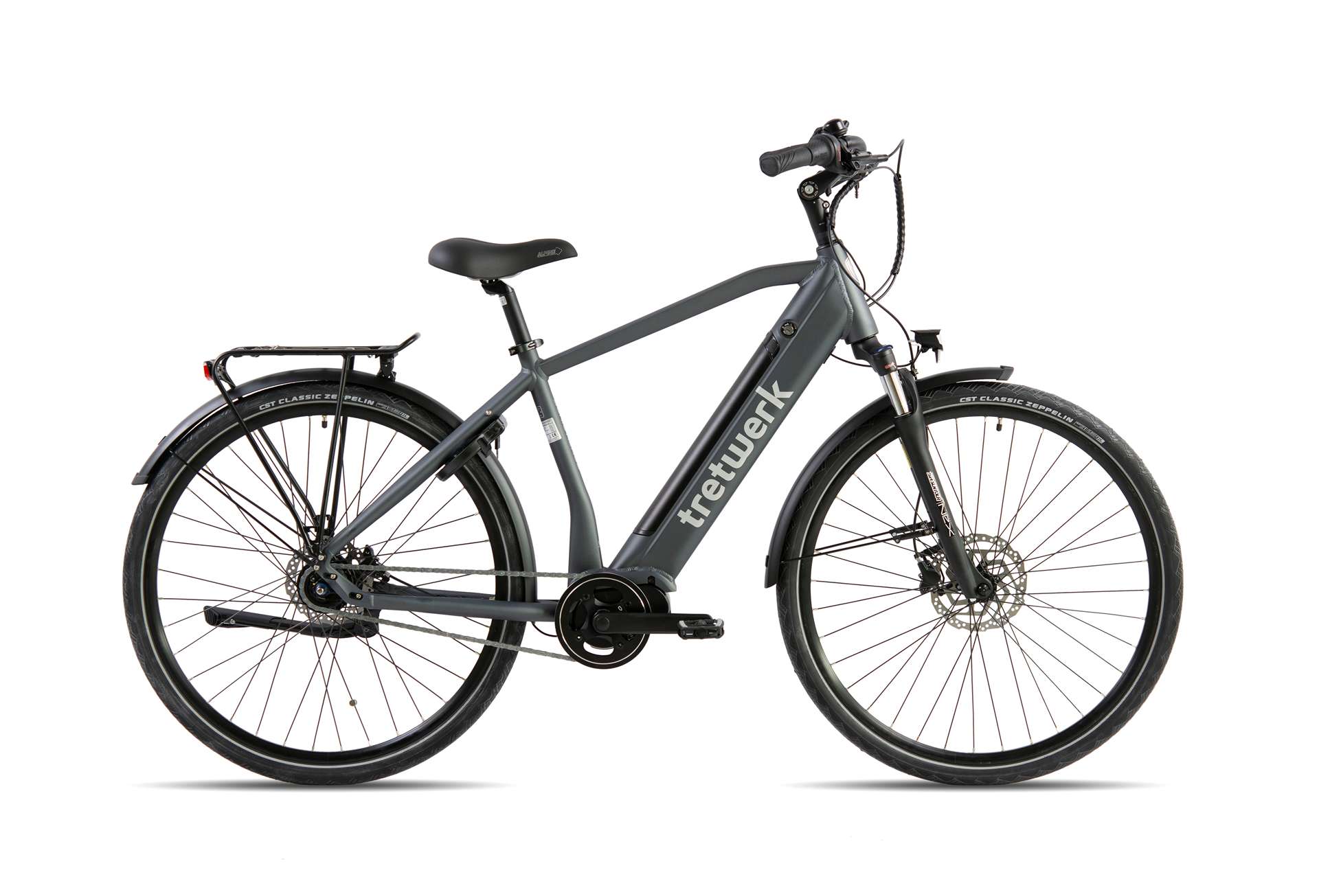 Електрически мъжки градски велосипед Tretwerk Sonic Nexus 28'' 522Wh антрацит