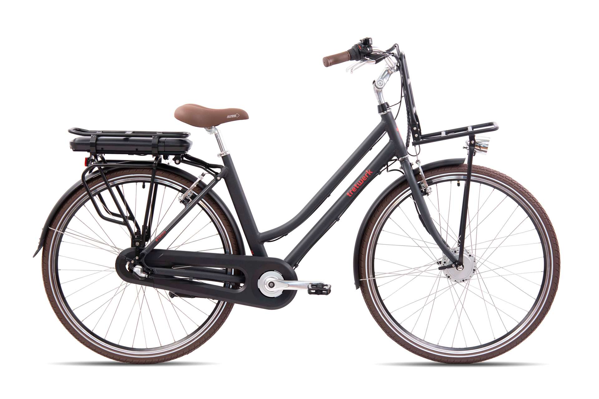 Електрически дамски градски велосипед Tretwerk Sophia 28'' 374.4Wh черен